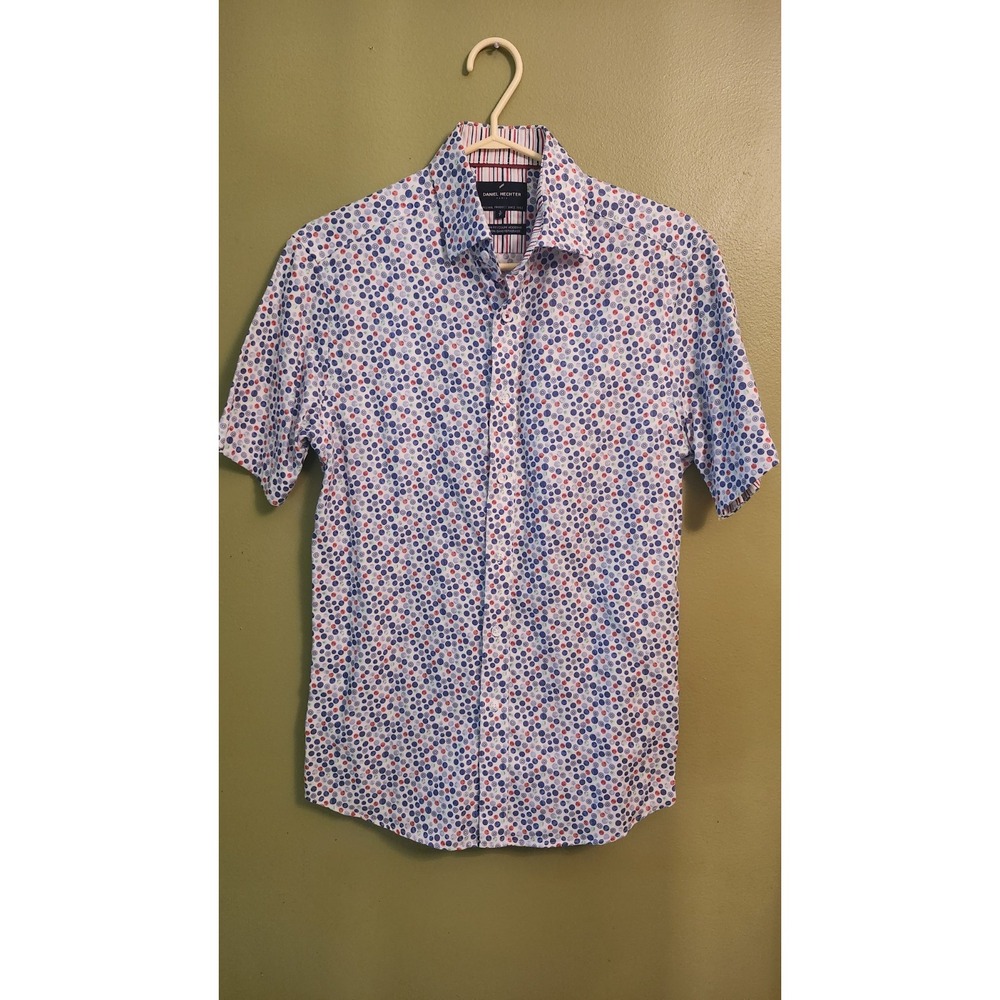 DANIEL HECHTER PARIS MENS  SHORT‎ SLEEVE  Pattern SHIRT Small
